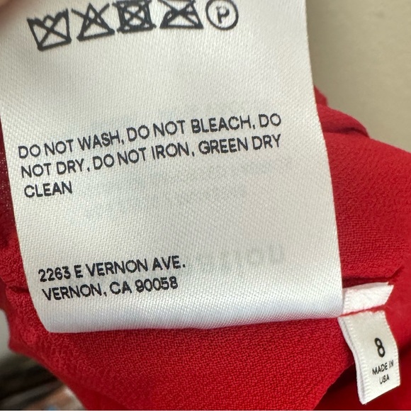 - Reformation Ruffle Trim Red Midi Dress - Picture 7 of 9